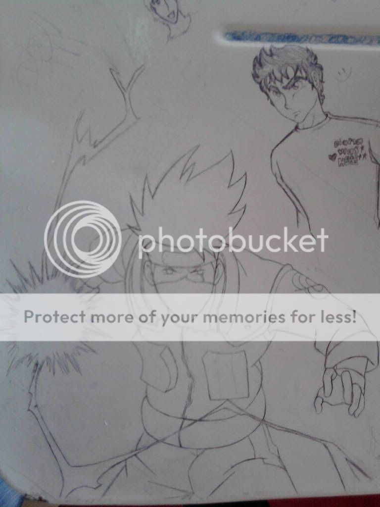 Dibujos de Naruto, Sasuke y Kakashi hechos en mi banco by me Dibujos de Naruto, Sasuke y Kakashi hechos en mi banco by me